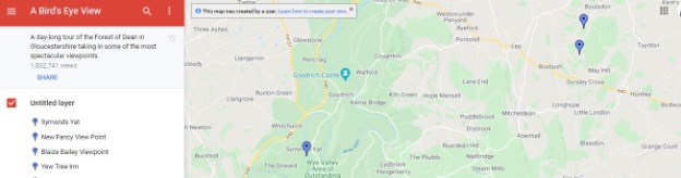 Geocache' birds eyes feature of Google maps